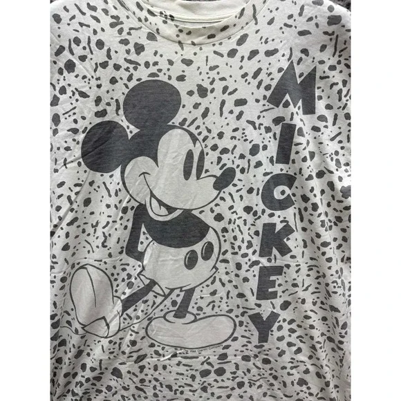 Vintage 90s Disney‎ All-Over Print Mickey Mouse T-Shirt White Mens Size M/L - Picture 3 of 13